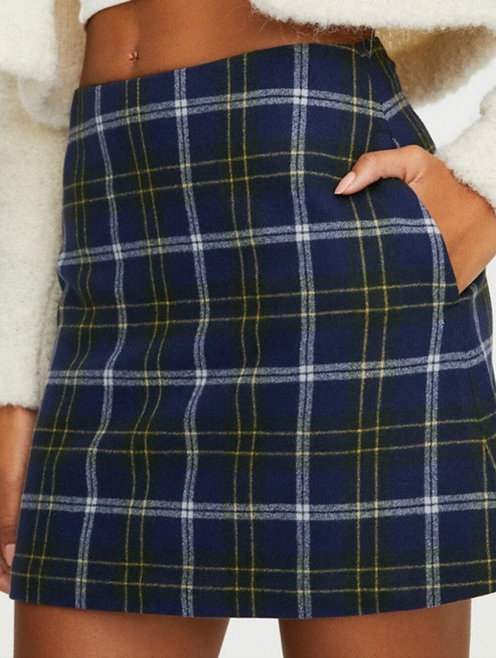 Aritzia Wilfred Classic Plaid/Checkered Wool/Cashmere Mini Skirt Womens Size 2/4
